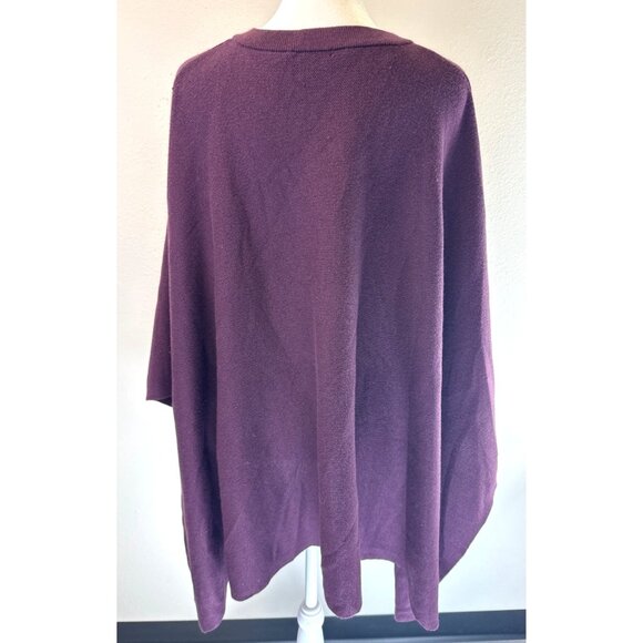 Ann Taylor M/L Purple V-Neck Poncho/Cape Sweater Cottagecore Prairie Casual - Picture 7 of 9